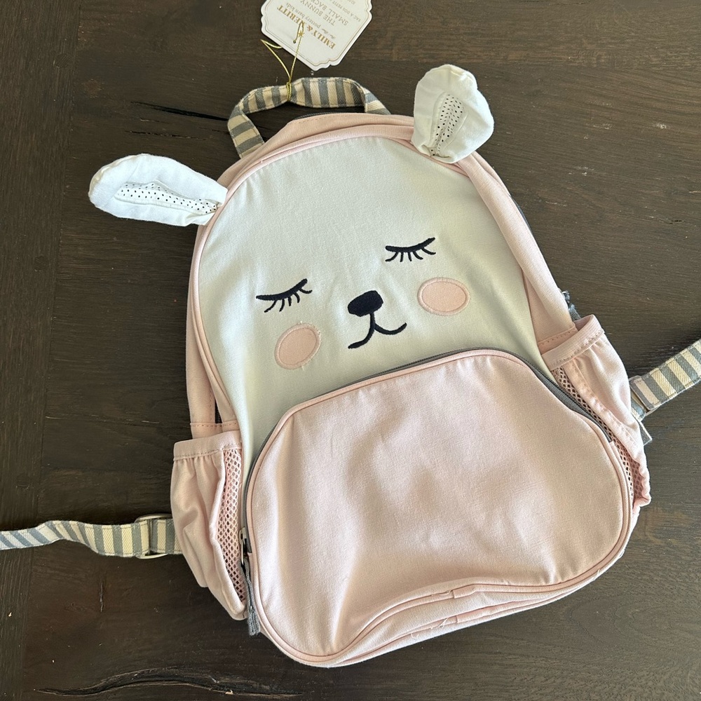Pottery Barn Kids Pink and White Animal Face Backpack